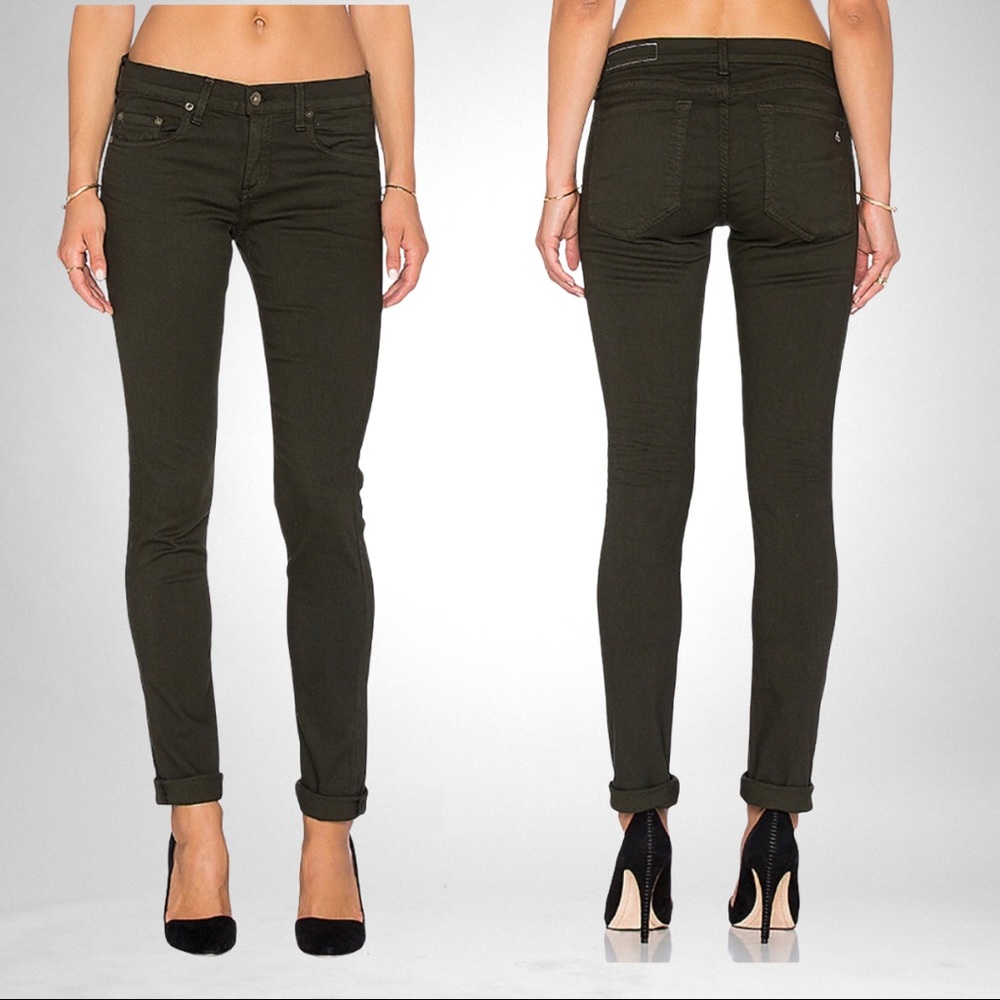 Rag & Bone Dre Slim Boyfriend in Aged Dark Olive